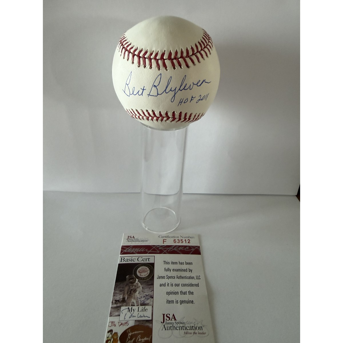 Bert Blyleven signed baseball with certificate of authenticity