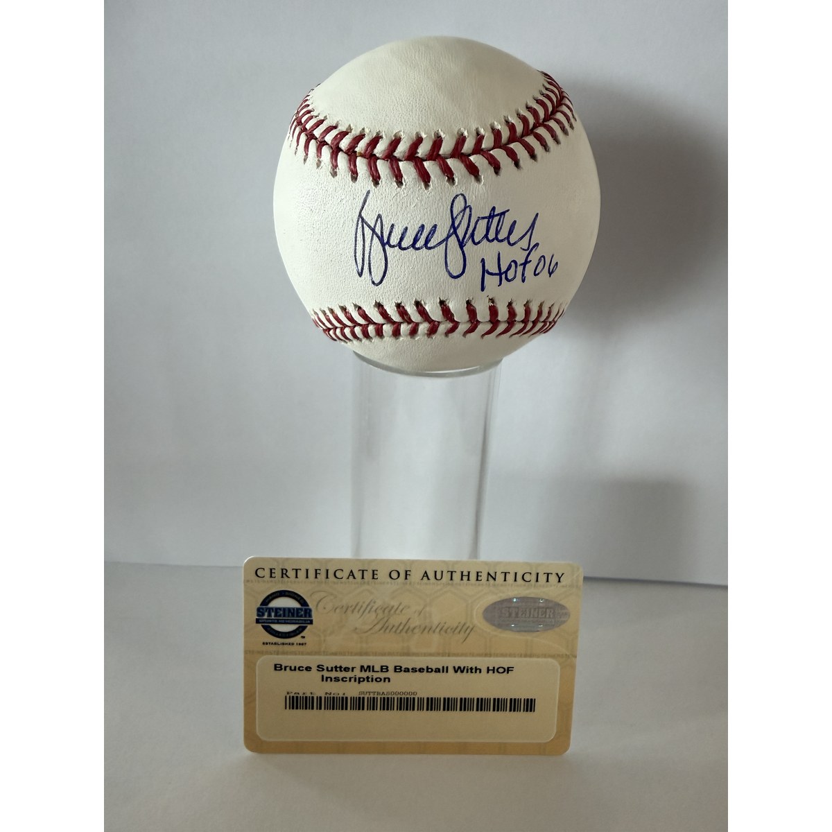 Bruce Sutter signed baseball with certificate of authenticity