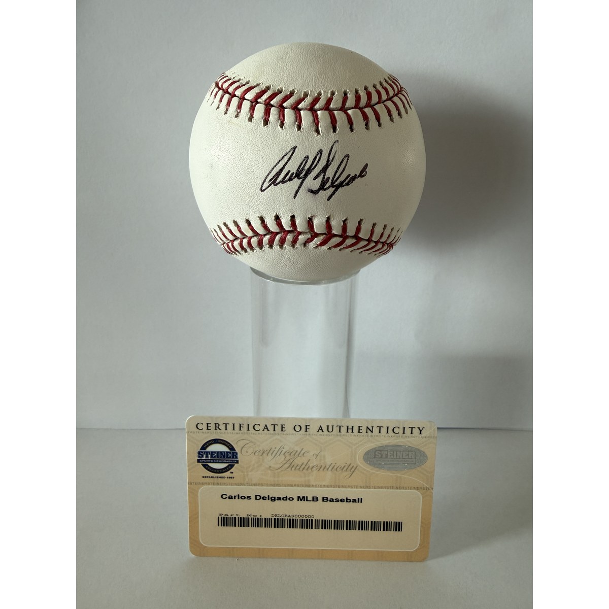 Carlos Delgado signed baseball with certificate of authenticity