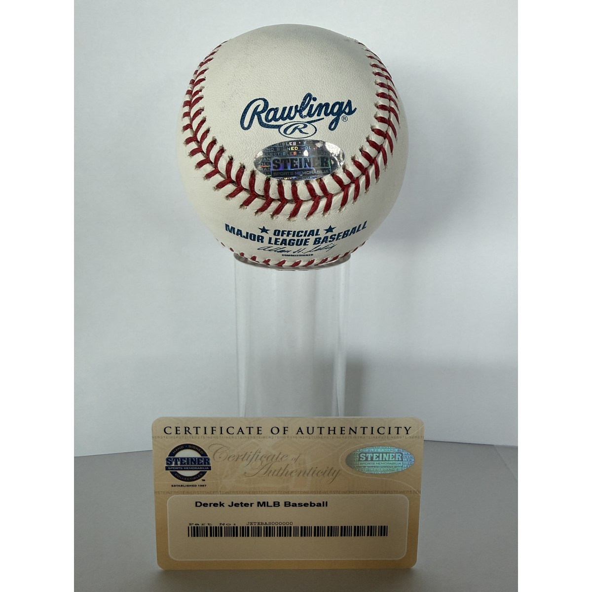 Derek Jeter baseball COA sticker