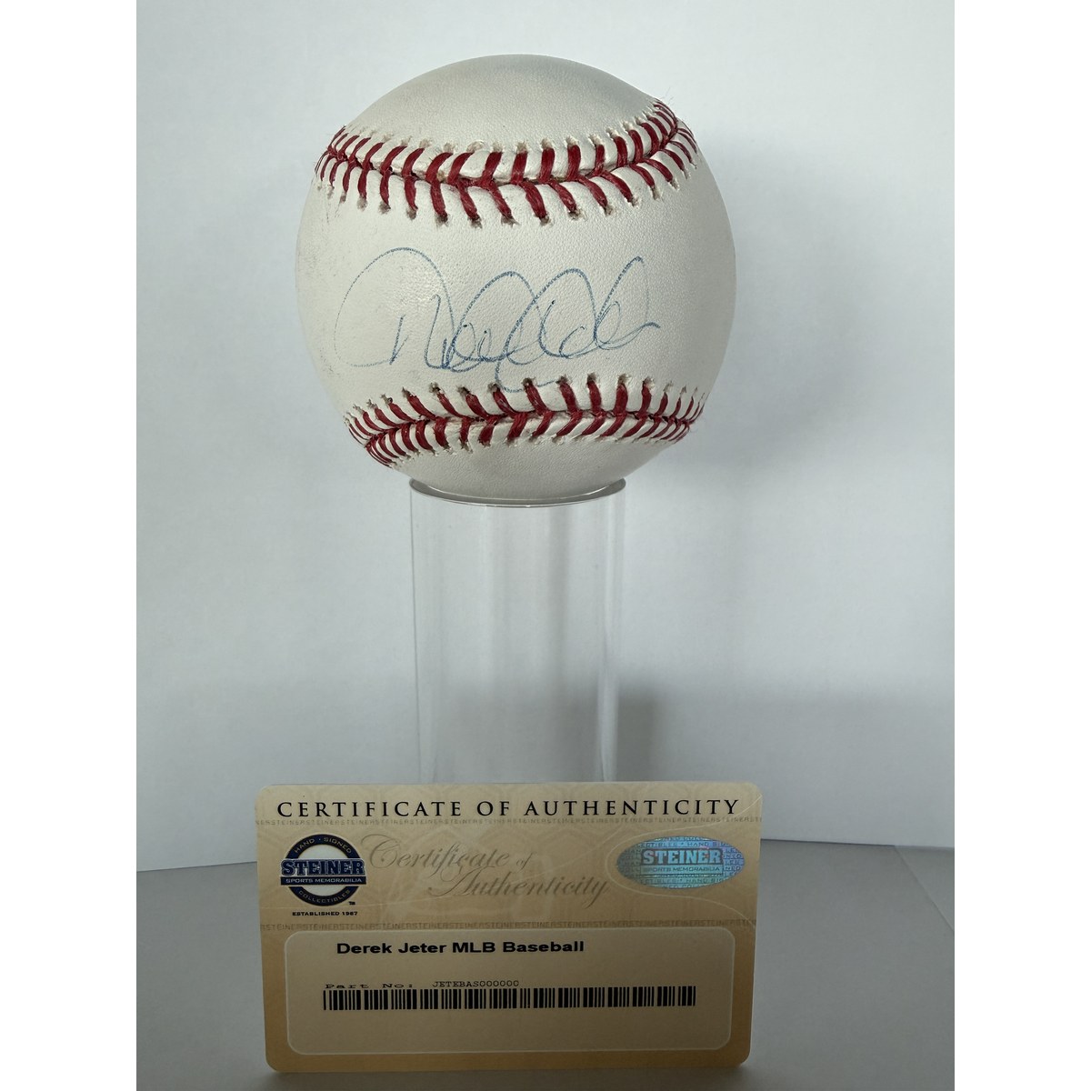 Derek Jeter signed baseball with certificate of authenticity