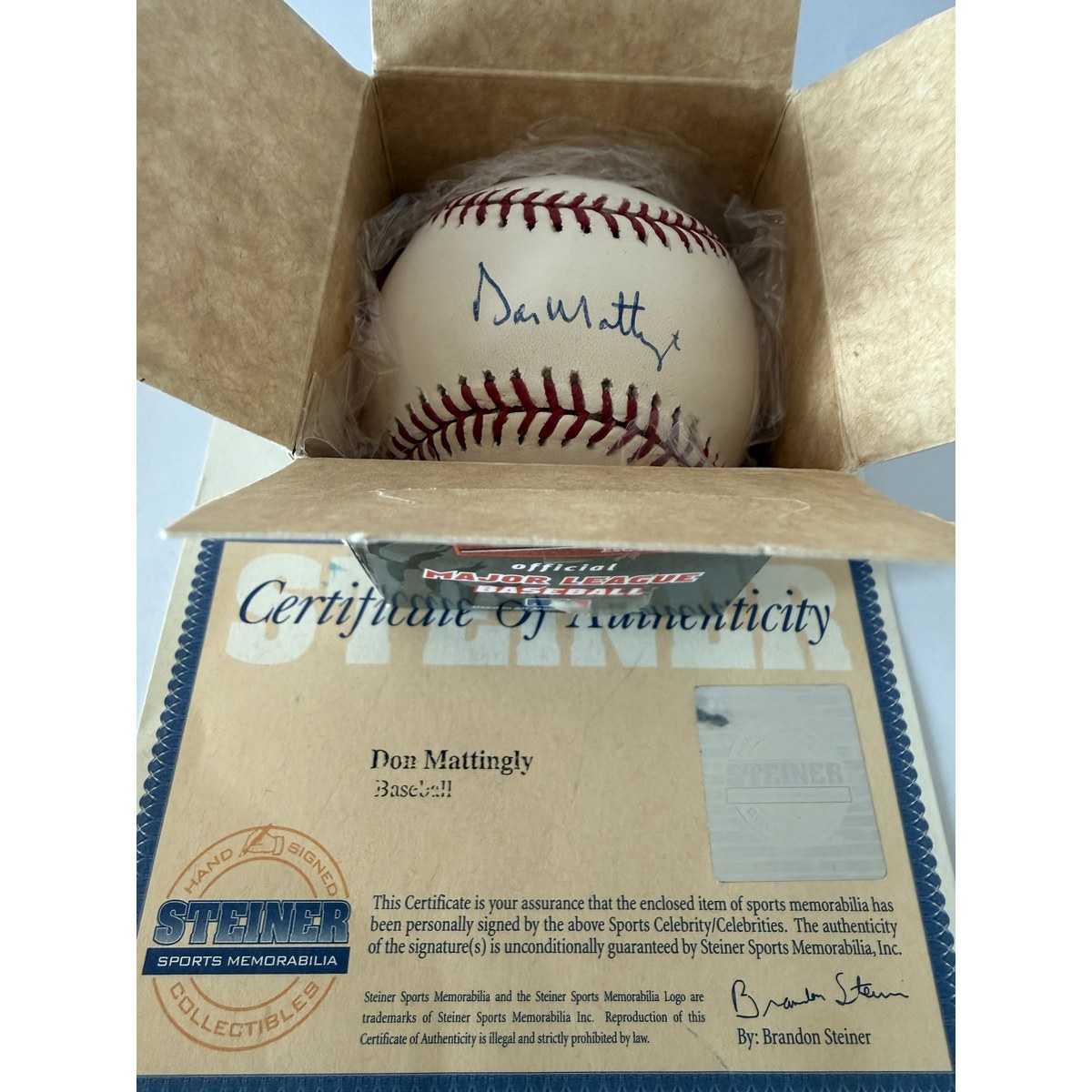 Don Mattingly baseball in box