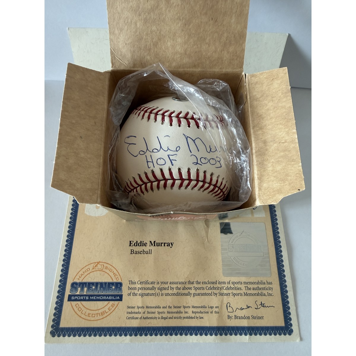 Eddie Murray baseball in box