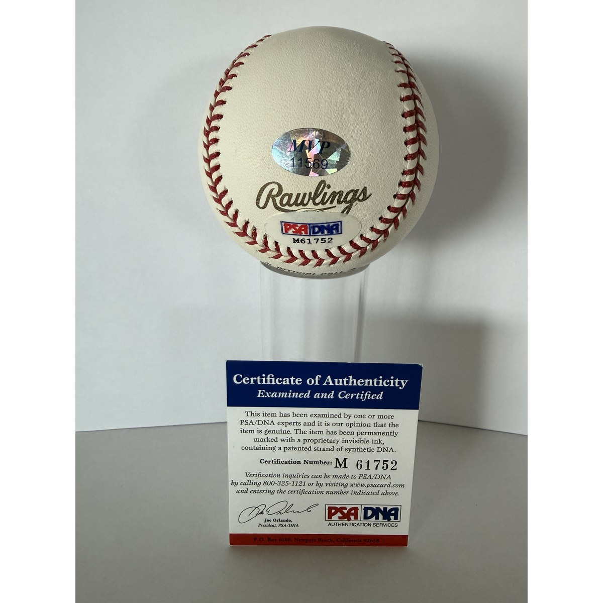 Hideki Matsui baseball COA sticker