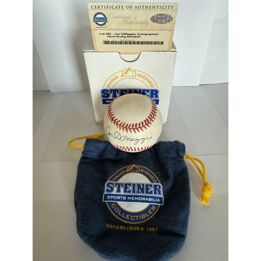 Joe DiMaggio signed Official Gene Budig AL Baseball New York Yankees