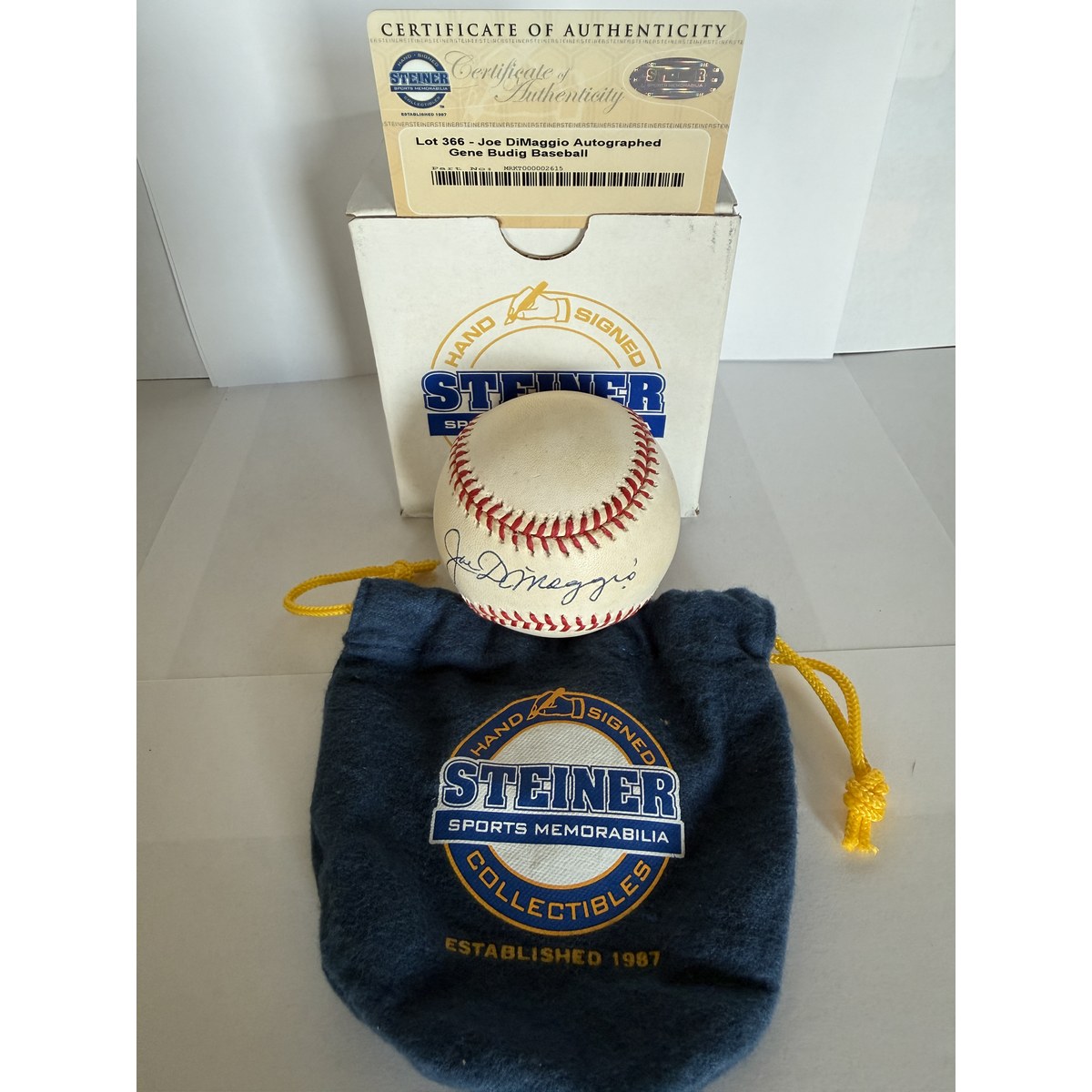 Joe DiMaggio signed Baseball New York Yankees (Steiner COA)