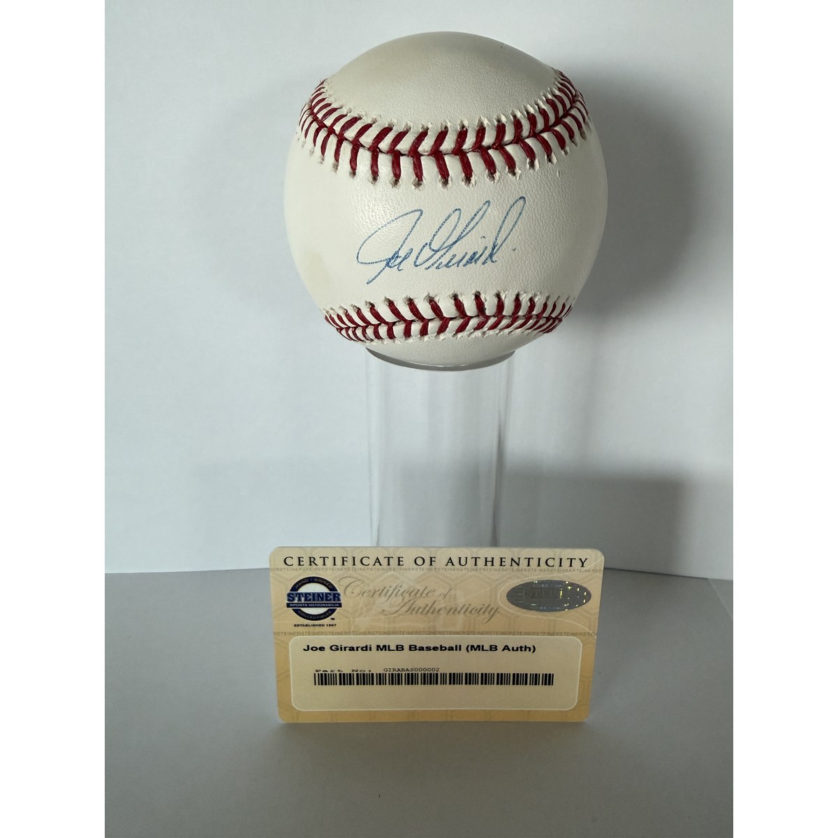 Joe Girardi signed baseball with certificate of authenticity