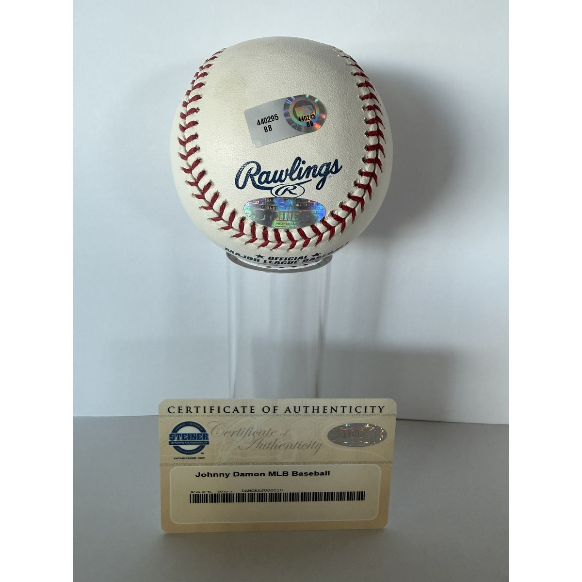 Johnny Damon baseball COA sticker