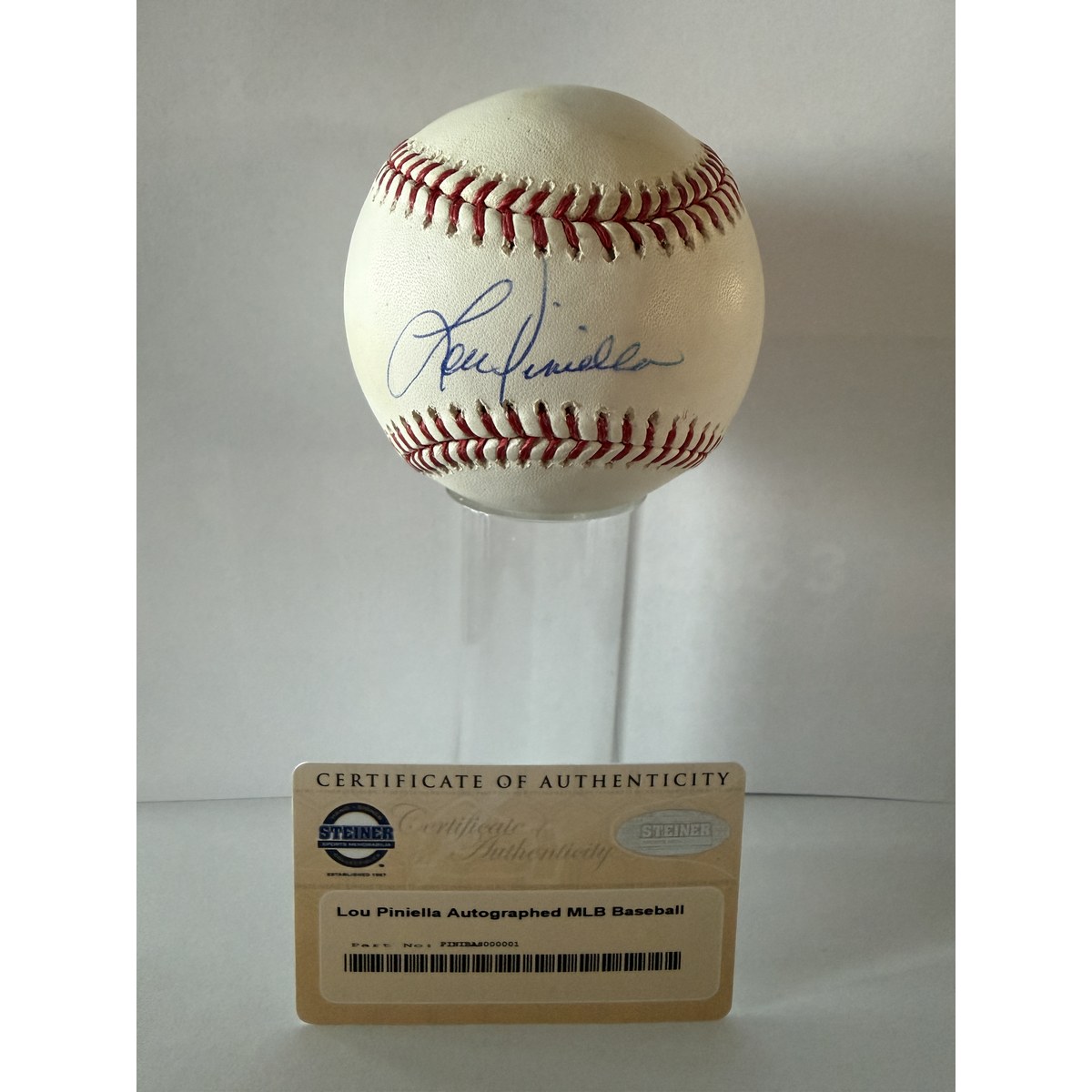 Lou Piniella signed baseball with certificate of authenticity