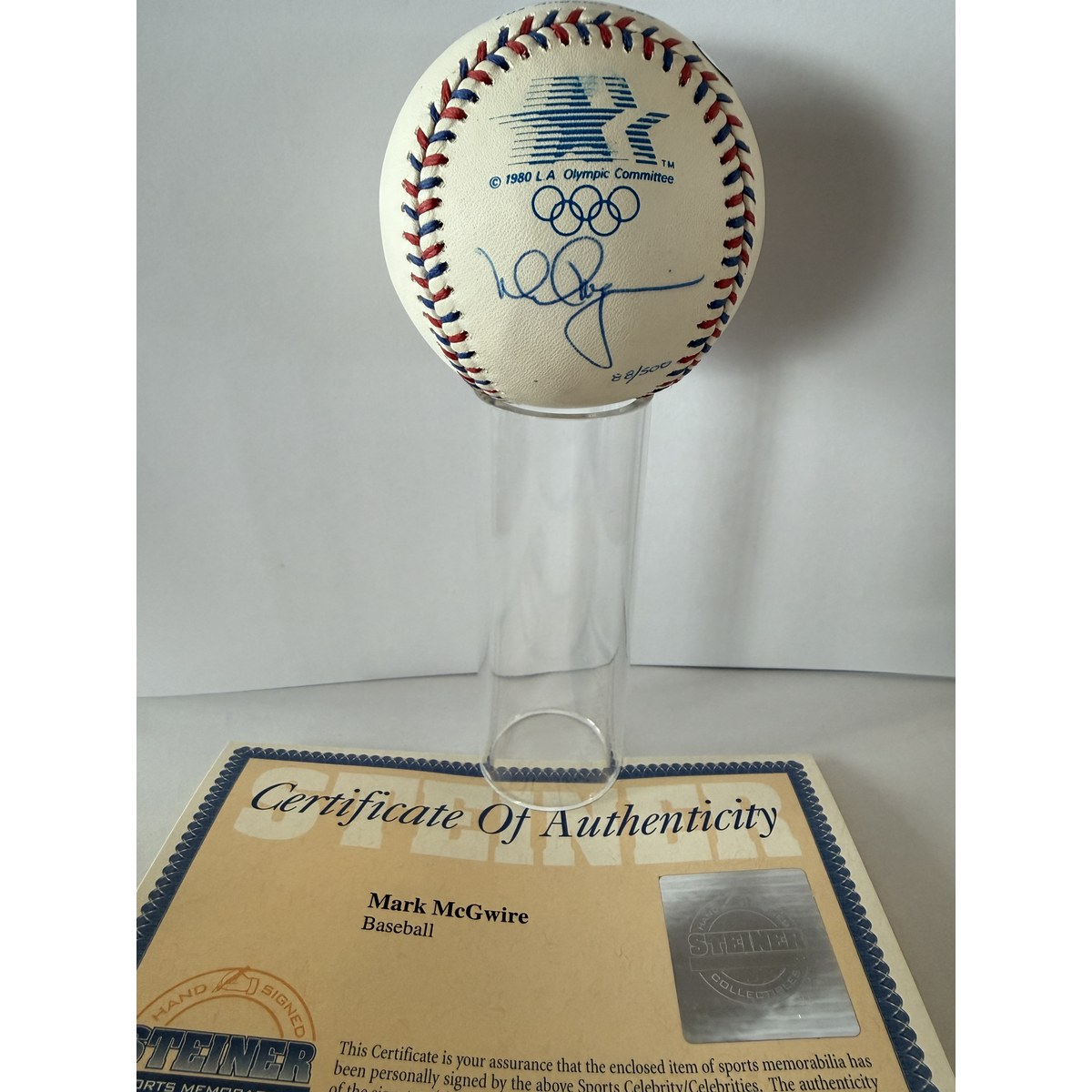Mark Mcgwire signed baseball with certificate of authenticity