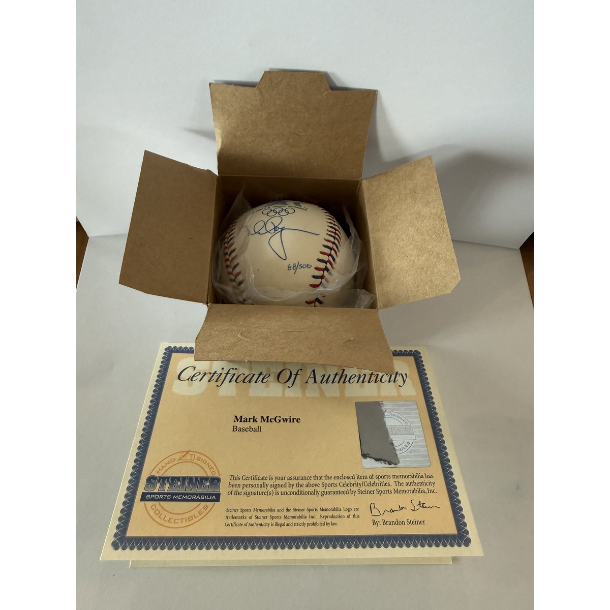 Mark Mcgwire baseball in box