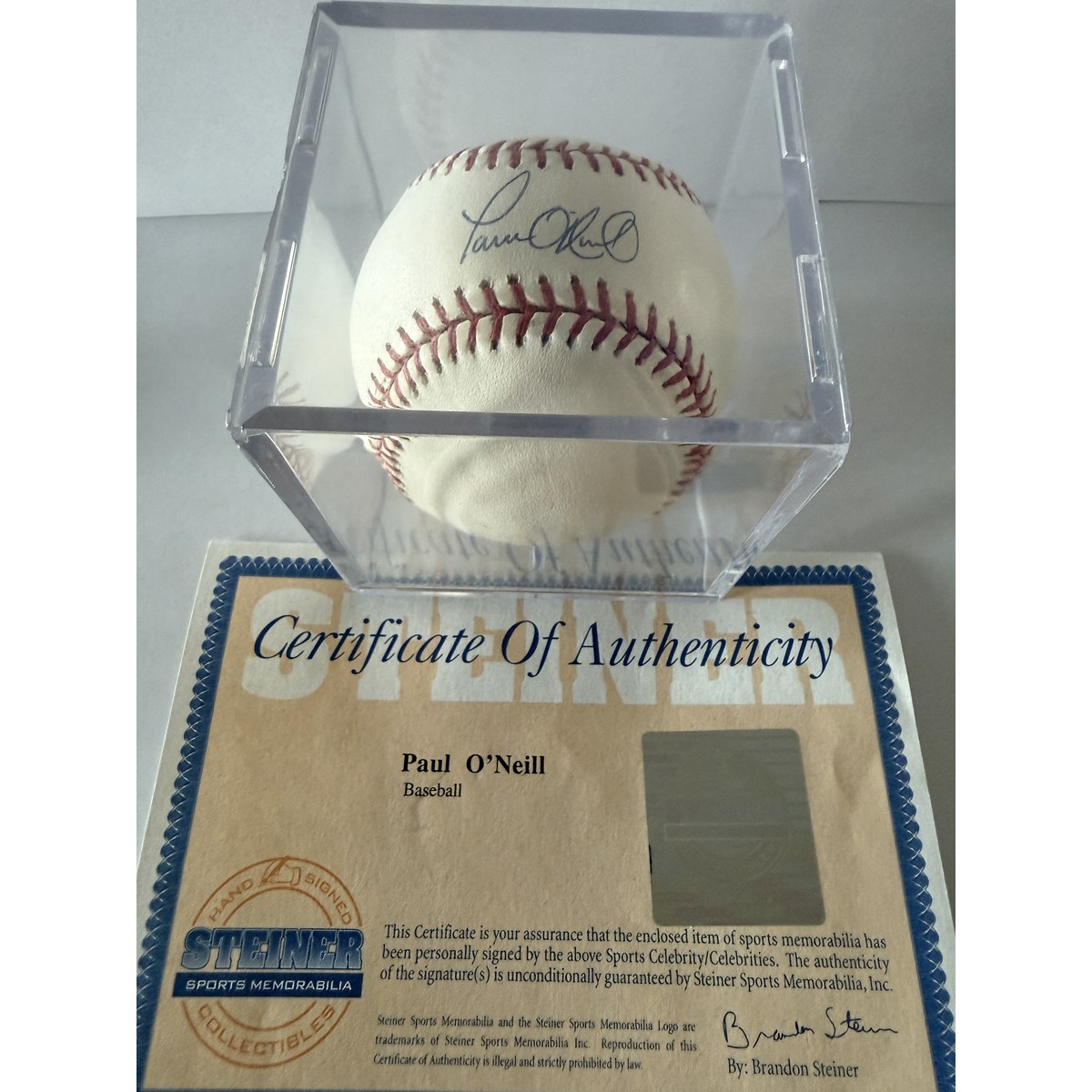 Paul O'Neill baseball in box