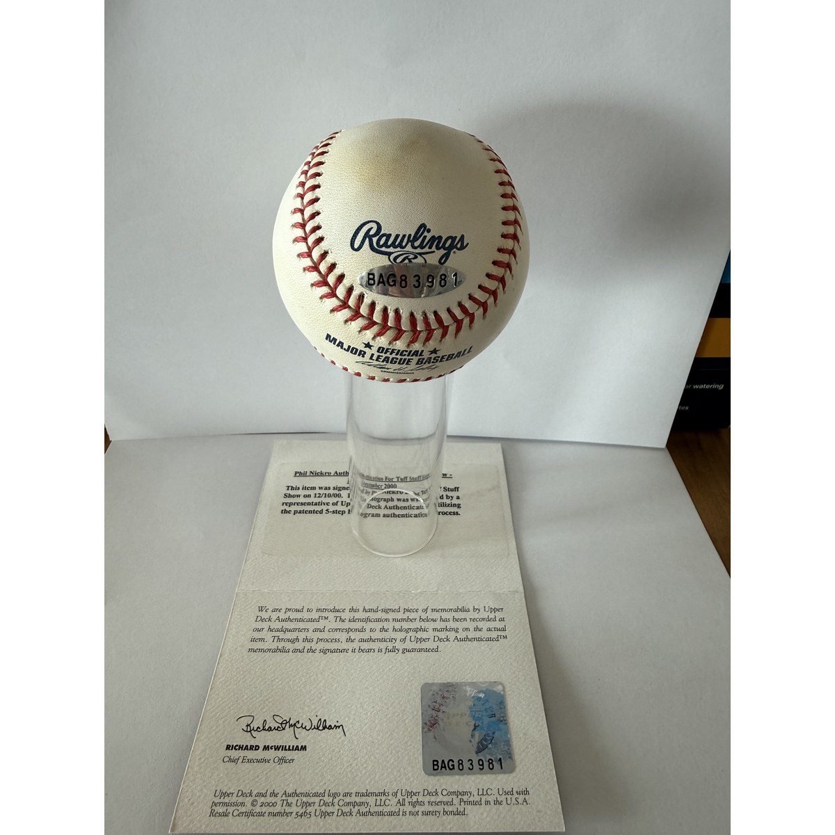 Phil Niekro baseball COA sticker