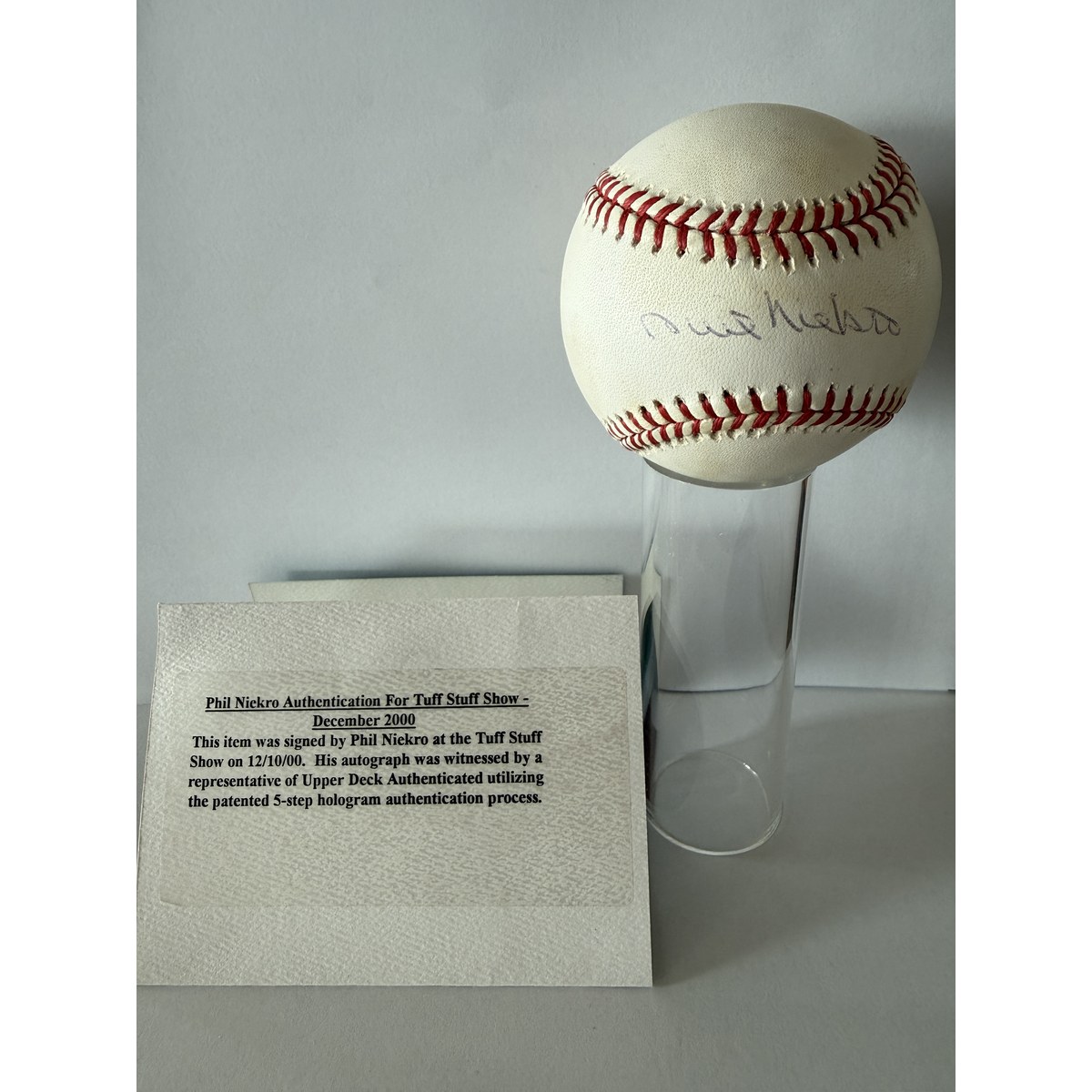 Phil Niekro signed baseball with certificate of authenticity