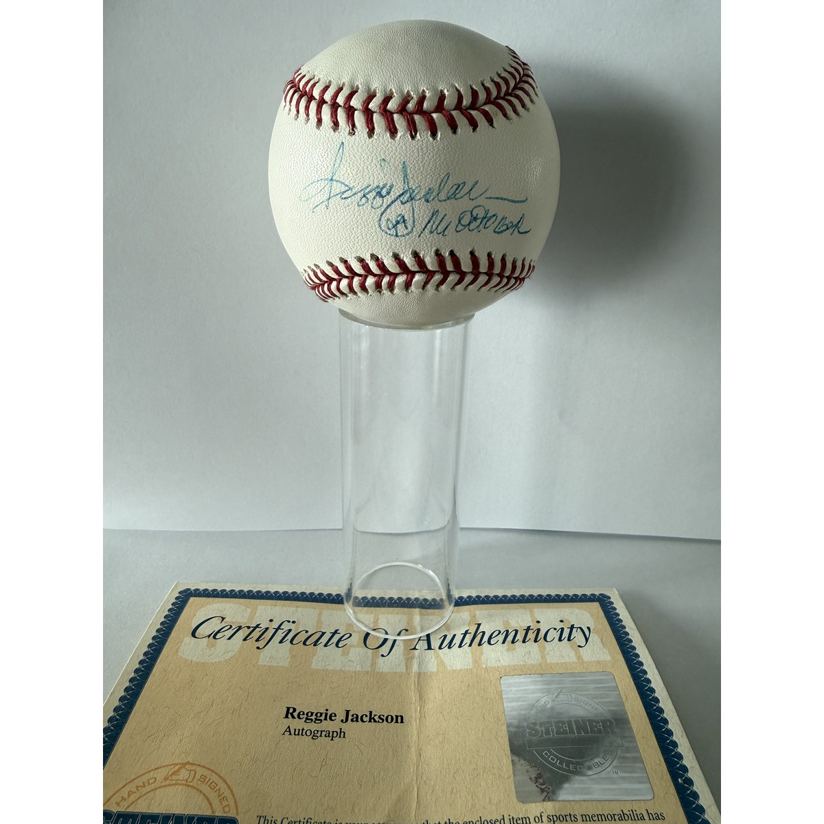 Reggie Jackson signed baseball with certificate of authenticity