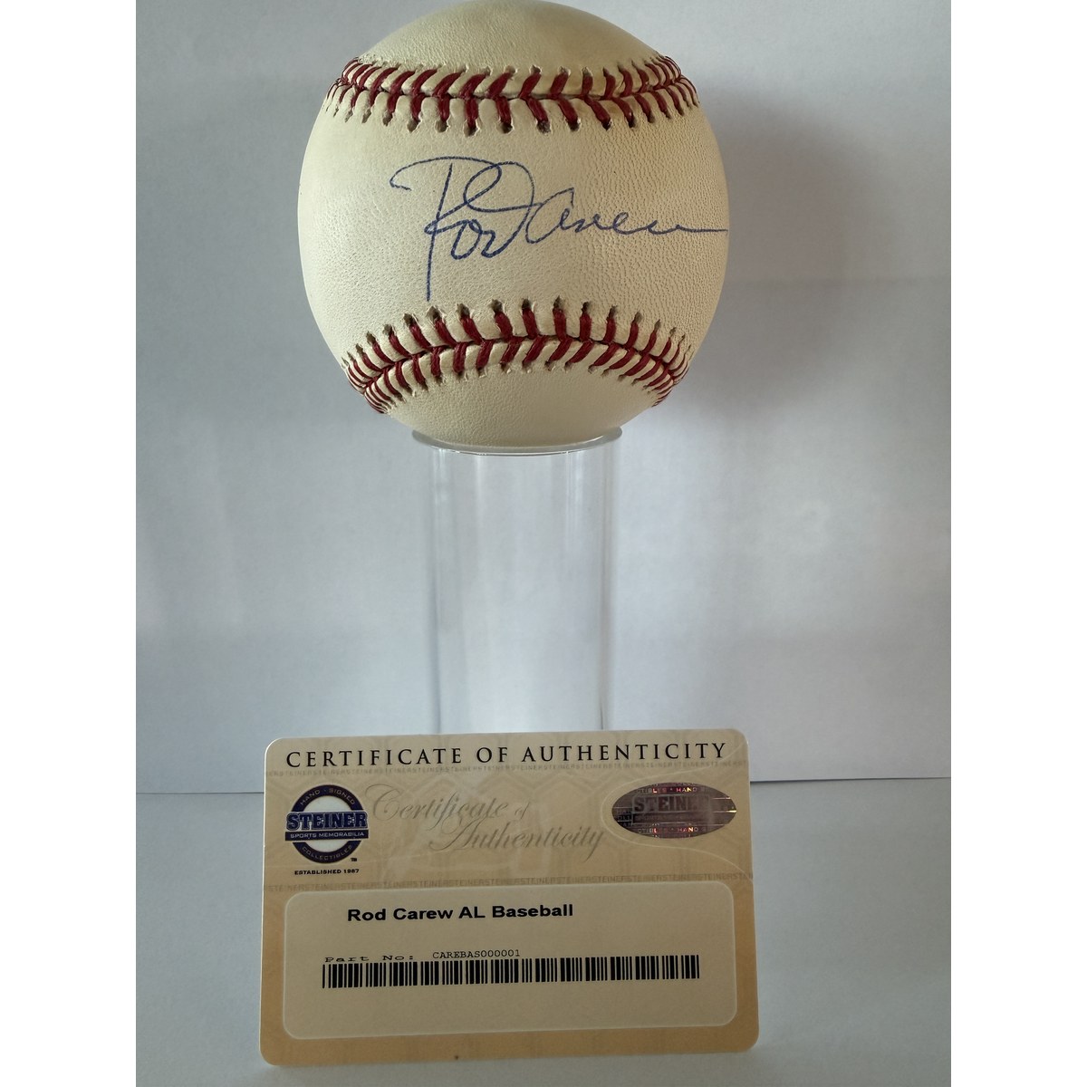 Rod Carew signed baseball with certificate of authenticity