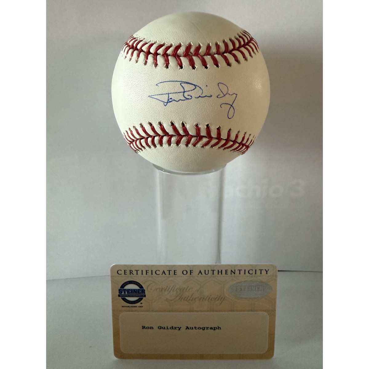Ron Guidry signed baseball with certificate of authenticity