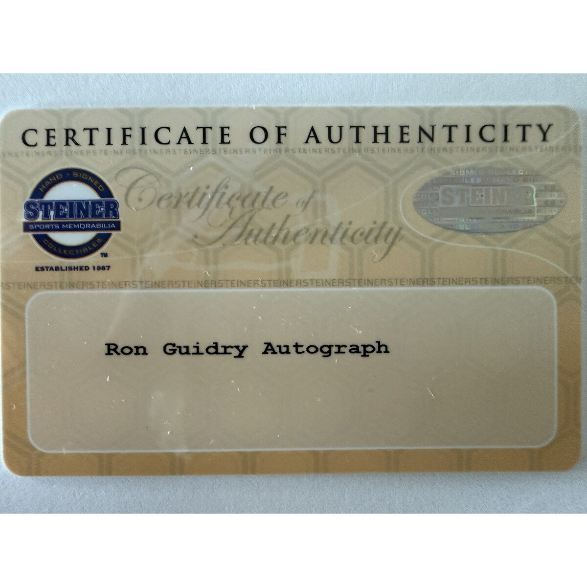 Ron Guidry baseball in box