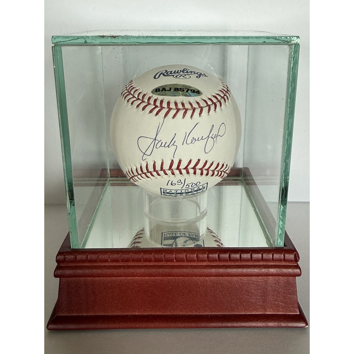 Sandy Koufax baseball display case