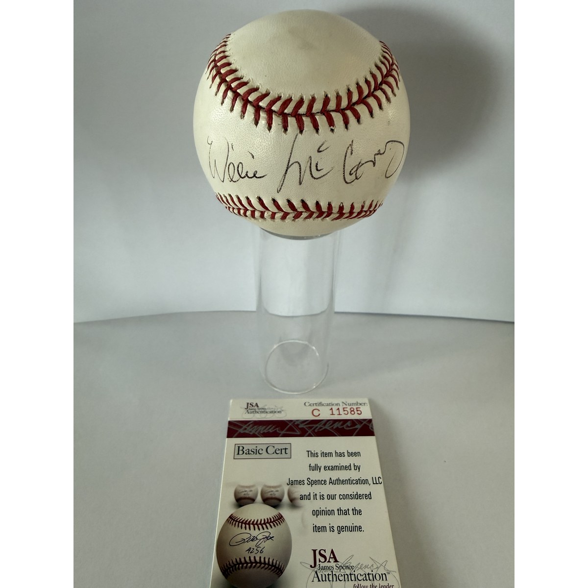 Willie Mccovey signed baseball with certificate of authenticity