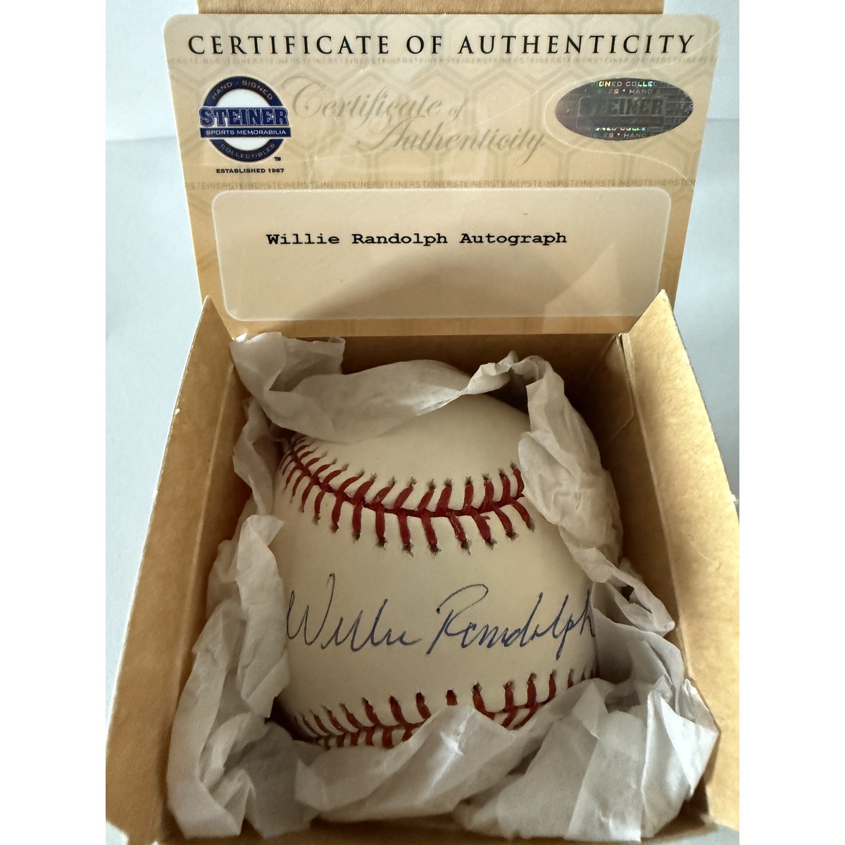 Willie Randolph baseball in box
