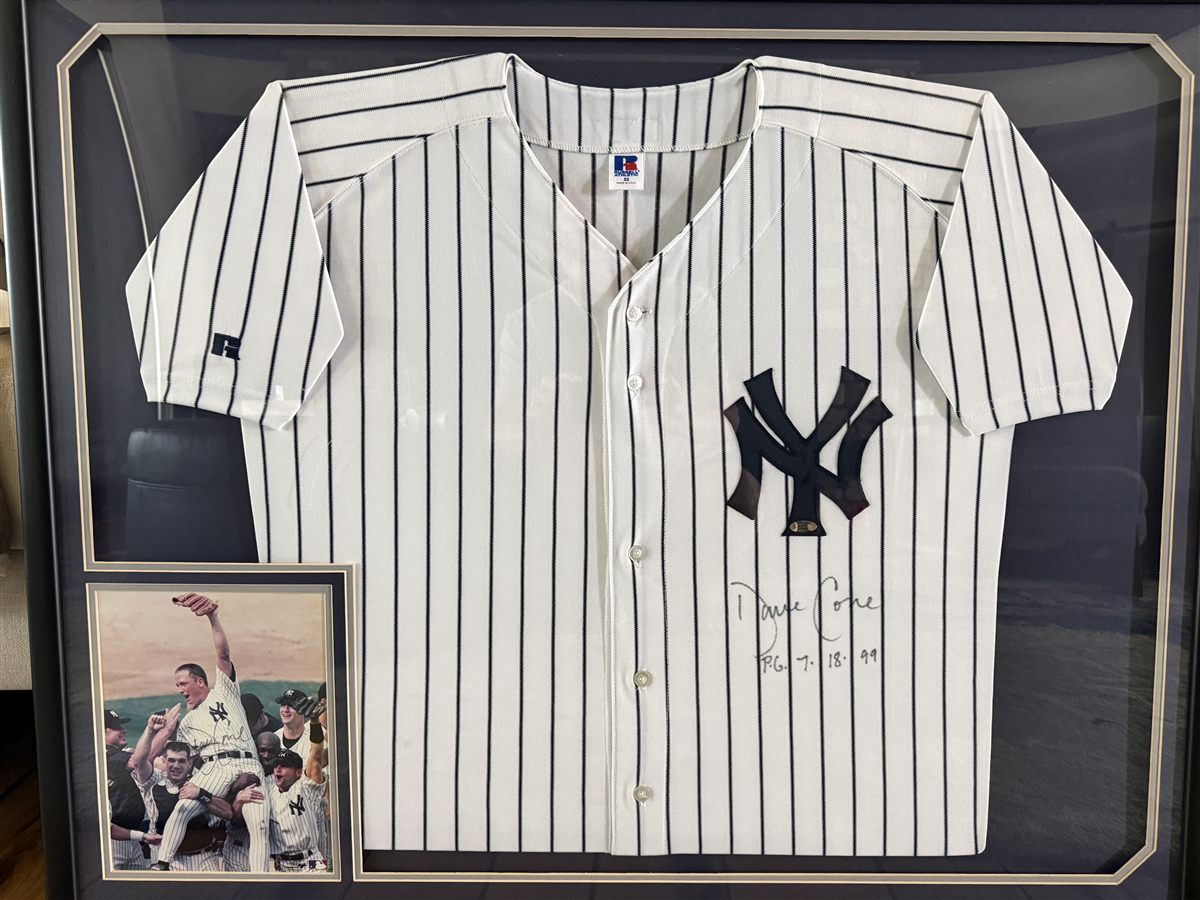 David Cone “Perfect Game” signed framed Jersey New York Yankees (Steiner COA)