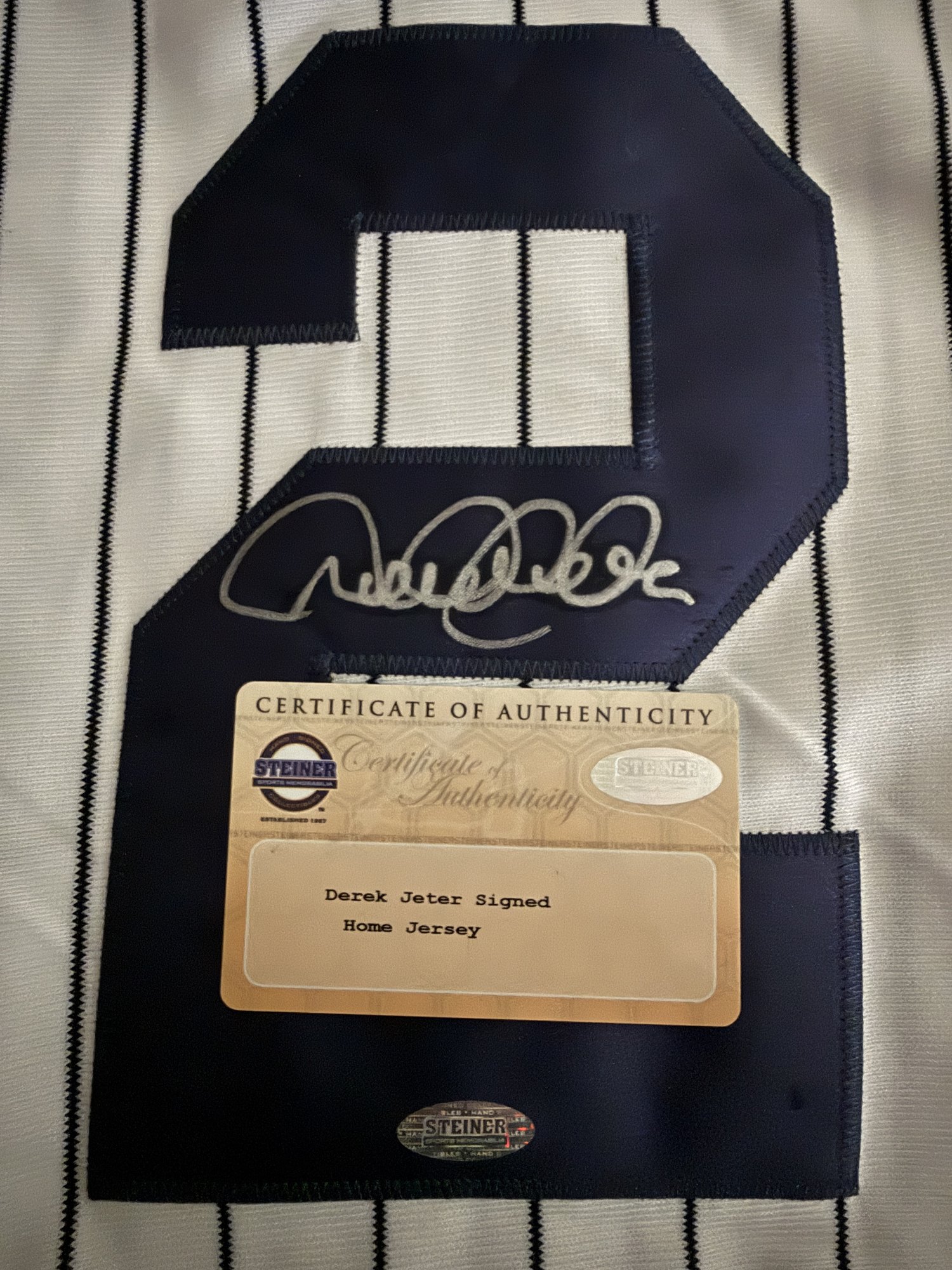Derek Jeter signed Jersey with Bob Sheppard and George Steinbrenner patches - Image 2