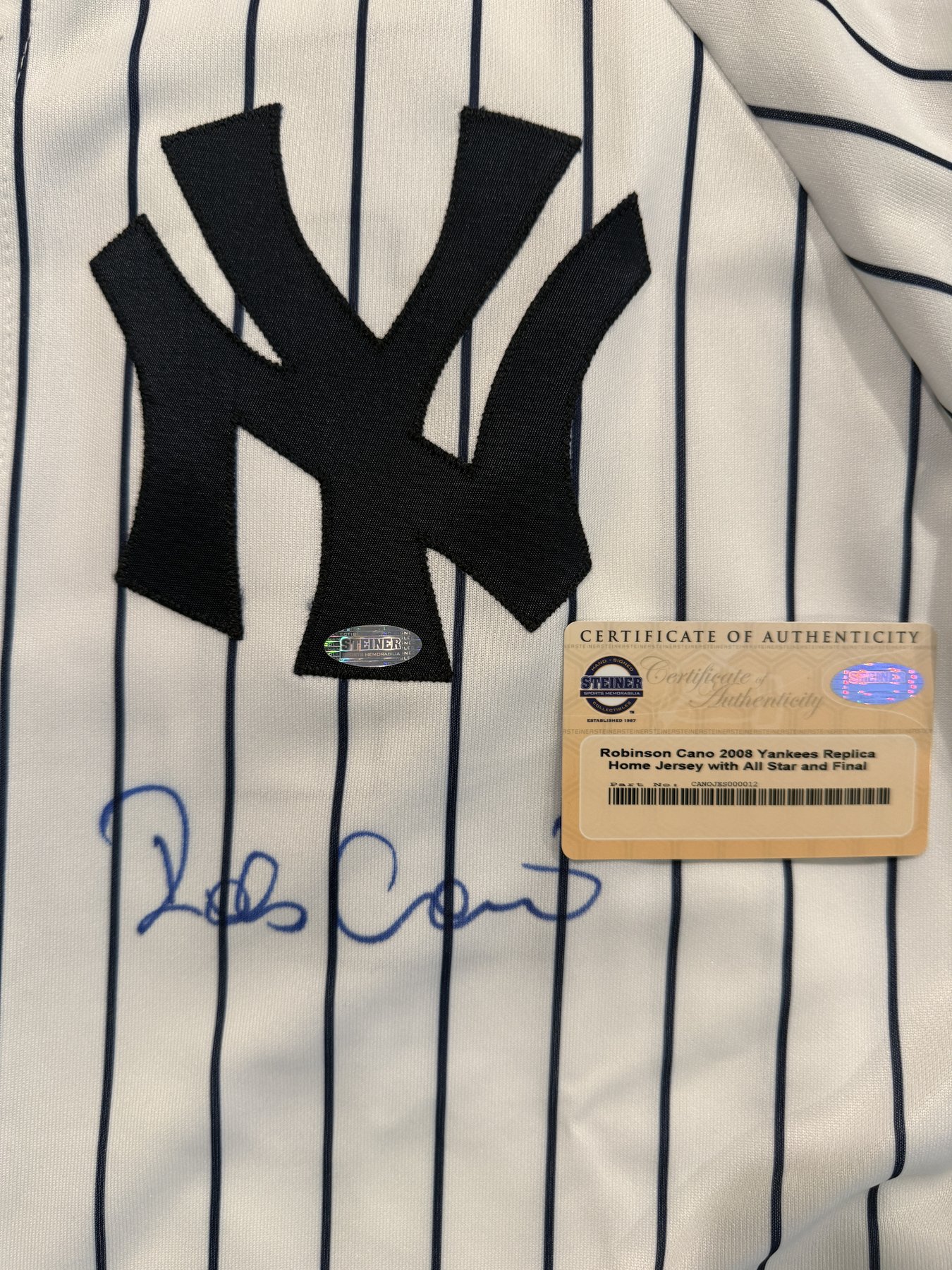Robinson Cano signed unframed 2008 All Star Game Jersey New York Yankees (Steiner COA) - Image 2