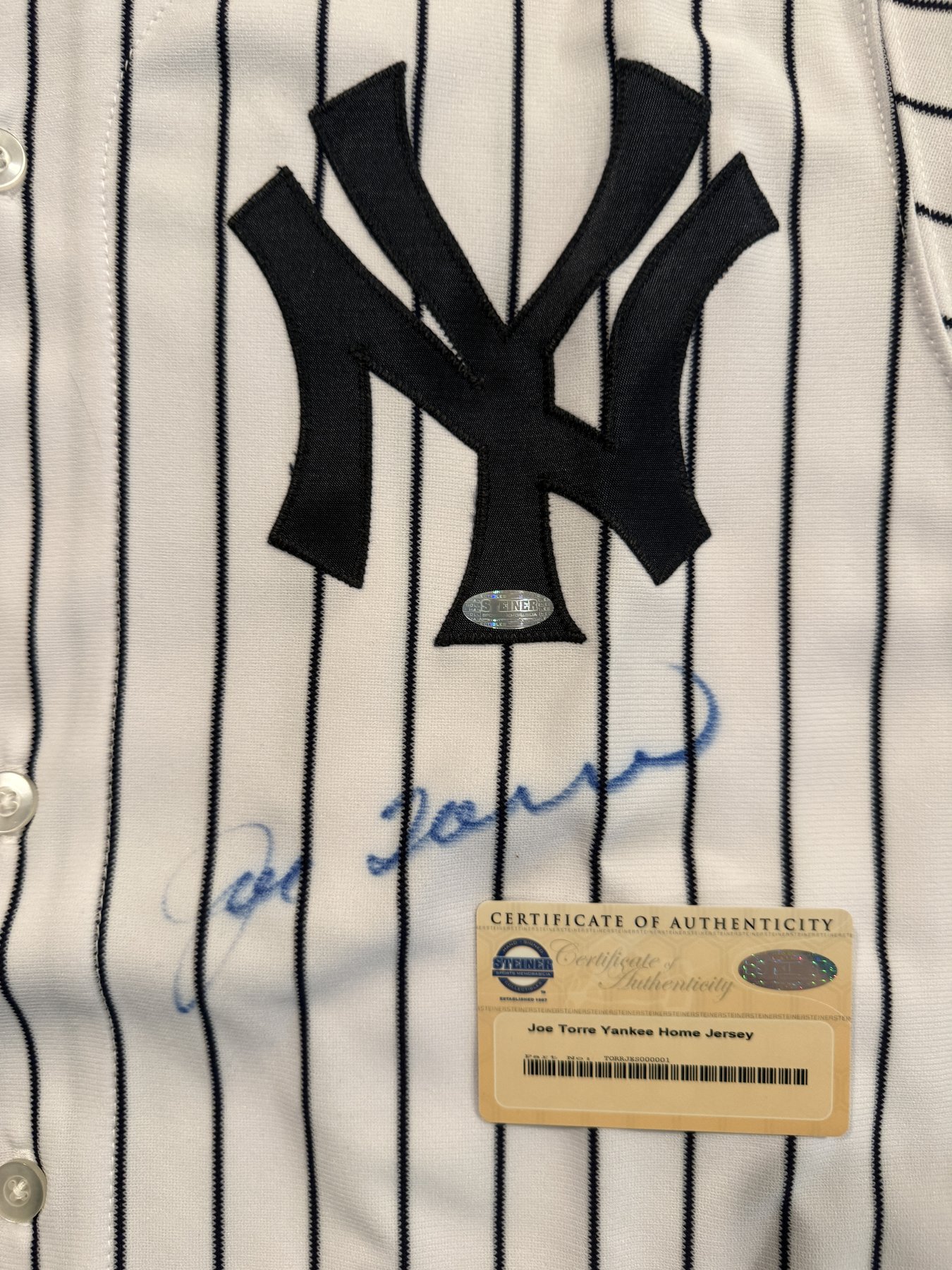 Joe Torre signed unframed Jersey New York Yankees (Steiner COA) - Image 2